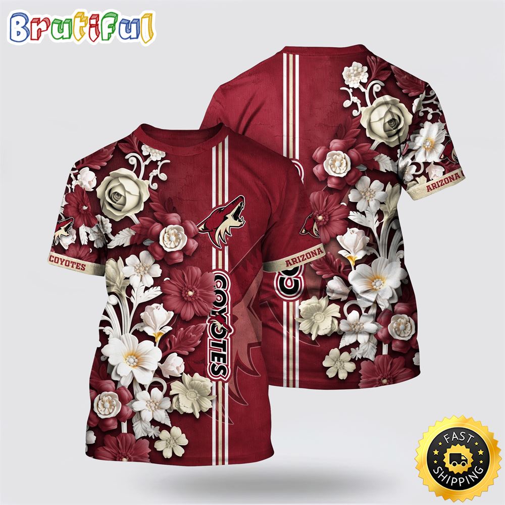 NHL Arizona Coyotes All Over Print T Shirt Tropical Hepatica Floral Pattern Summer T Shirt 1 vbduzk.jpg