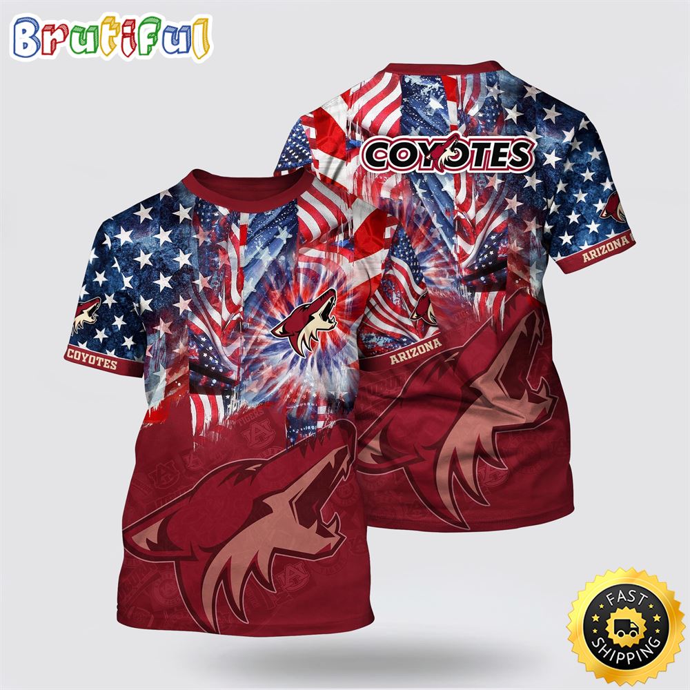 NHL Arizona Coyotes All Over Print T Shirt With American Independence Day Pattern Summer T Shirt 1 aoyye4.jpg