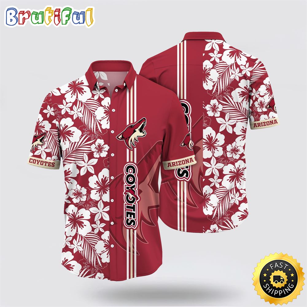 NHL Arizona Coyotes Hawaiian Shirt Tropical Apricot Blossom Pattern Summer Hawaiian Shirt 1 koskml.jpg