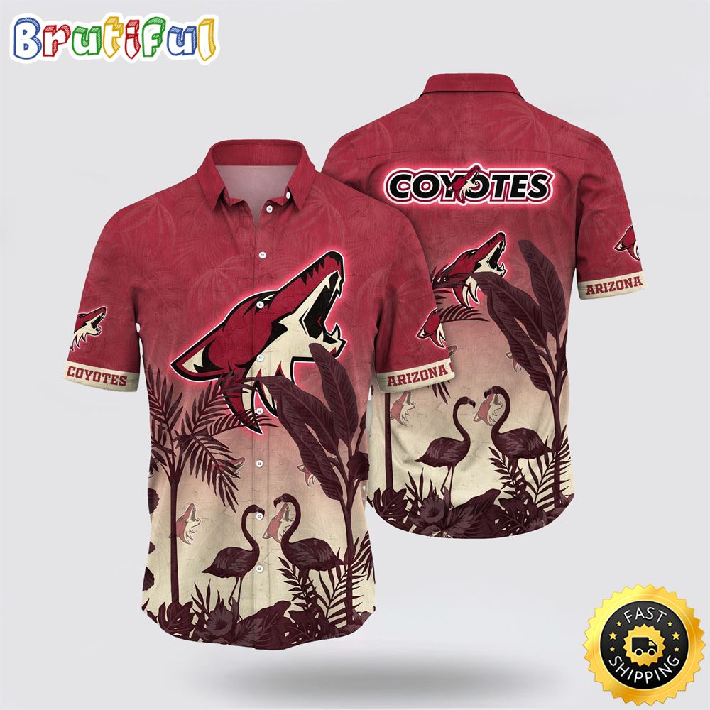 NHL Arizona Coyotes Hawaiian Shirt Tropical Flamingo Pattern Summer Hawaiian Shirt 1 petfdu.jpg