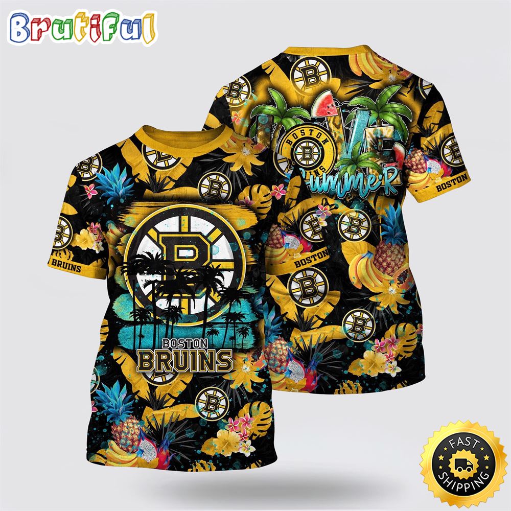 NHL Boston Bruins All Over Print T Shirt With Tropical Fruits Summer T Shirt 1 rb1sir.jpg