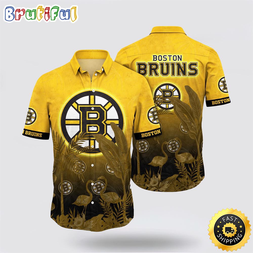 NHL Boston Bruins Hawaiian Shirt Tropical Flamingo Pattern Summer Hawaiian Shirt 1 uyxsns.jpg