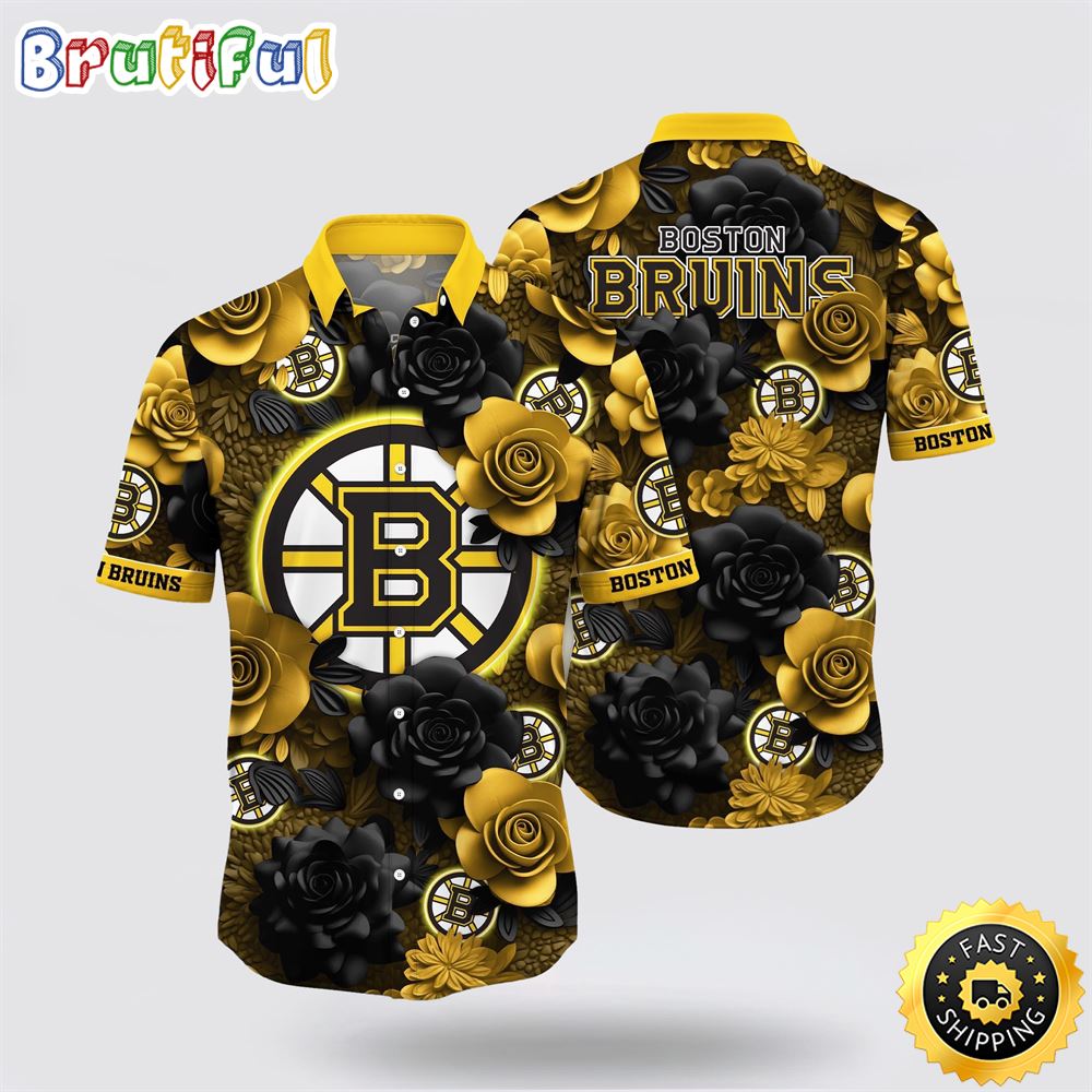 NHL Boston Bruins Hawaiian Shirt Tropical Rose Pattern Summer Hawaiian Shirt 1 bm5si7.jpg