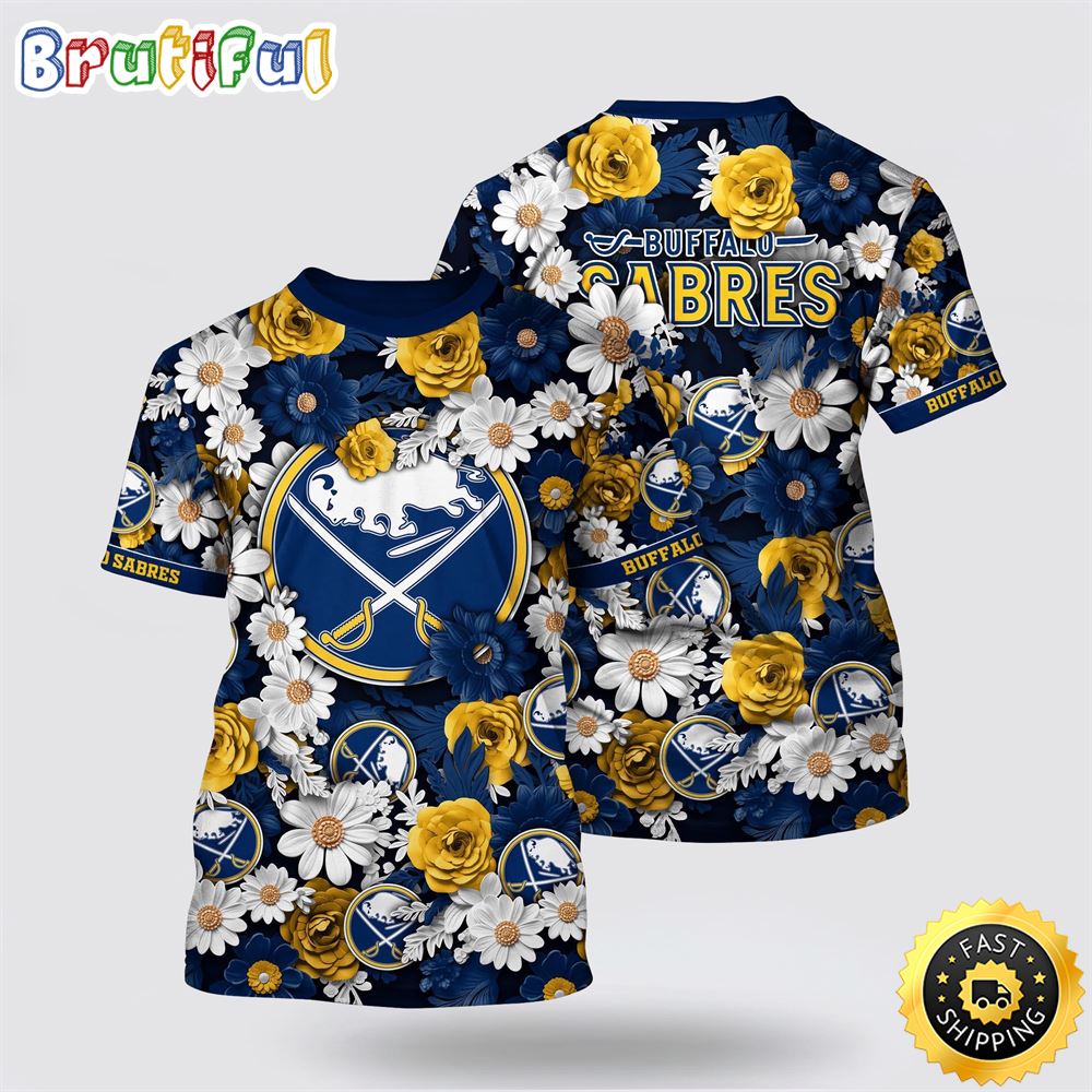 NHL Buffalo Sabres All Over Print T Shirt Tropical Begonia Flower Pattern Summer T Shirt 1 l018va.jpg