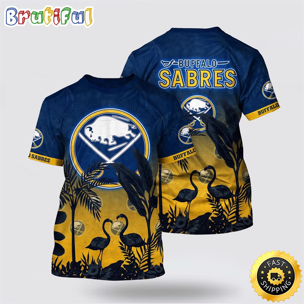 NHL Buffalo Sabres All Over Print T Shirt Tropical Flamingo Pattern Summer T Shirt 1 ofxb6m.jpg