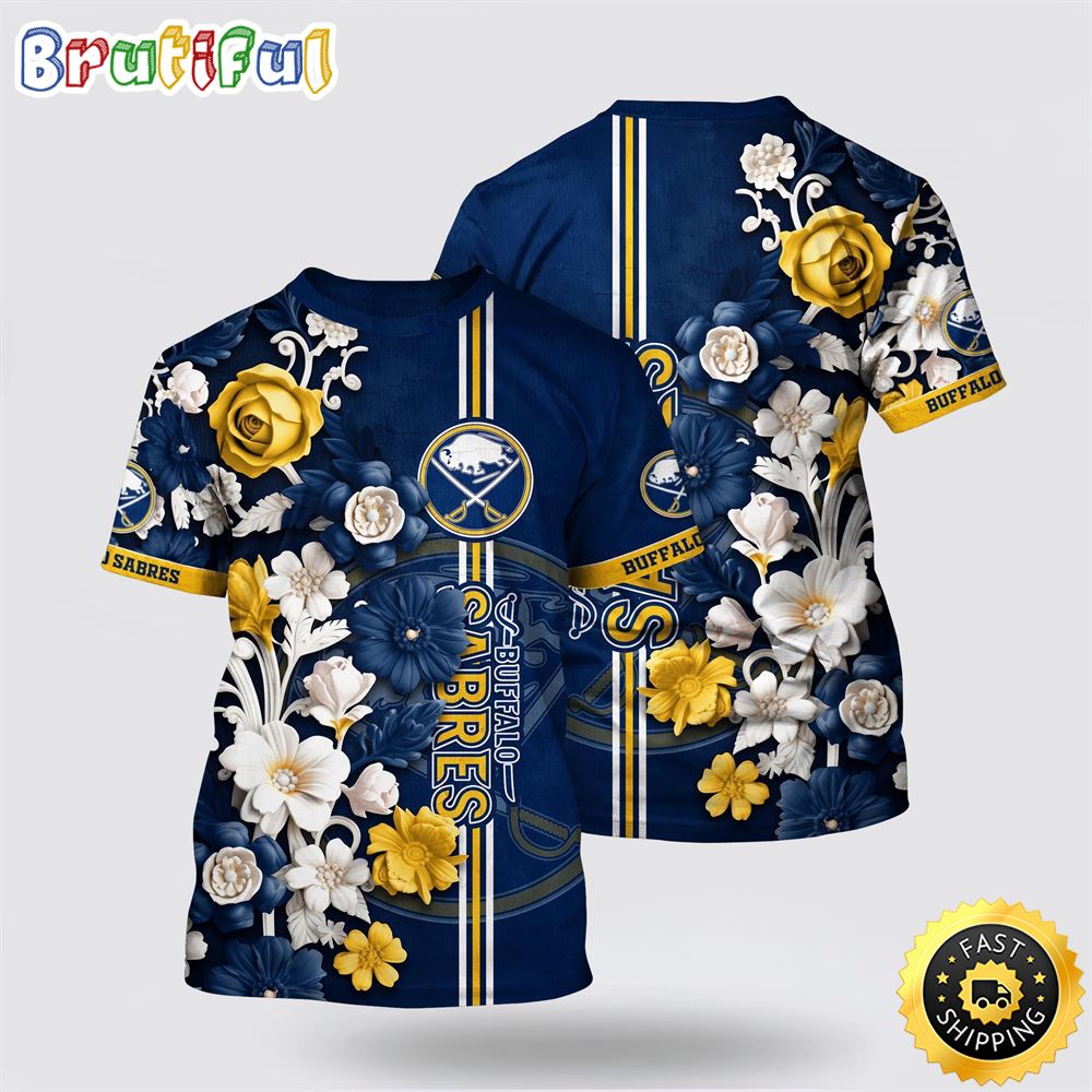 NHL Buffalo Sabres All Over Print T Shirt Tropical Hepatica Floral Pattern Summer T Shirt 1 iuwajm.jpg