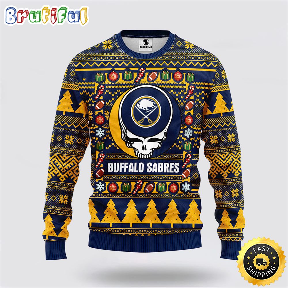 NHL Buffalo Sabres Ugly Sweater Grateful Dead Ugly Christmas Fleece Sweater m38d8y.jpg