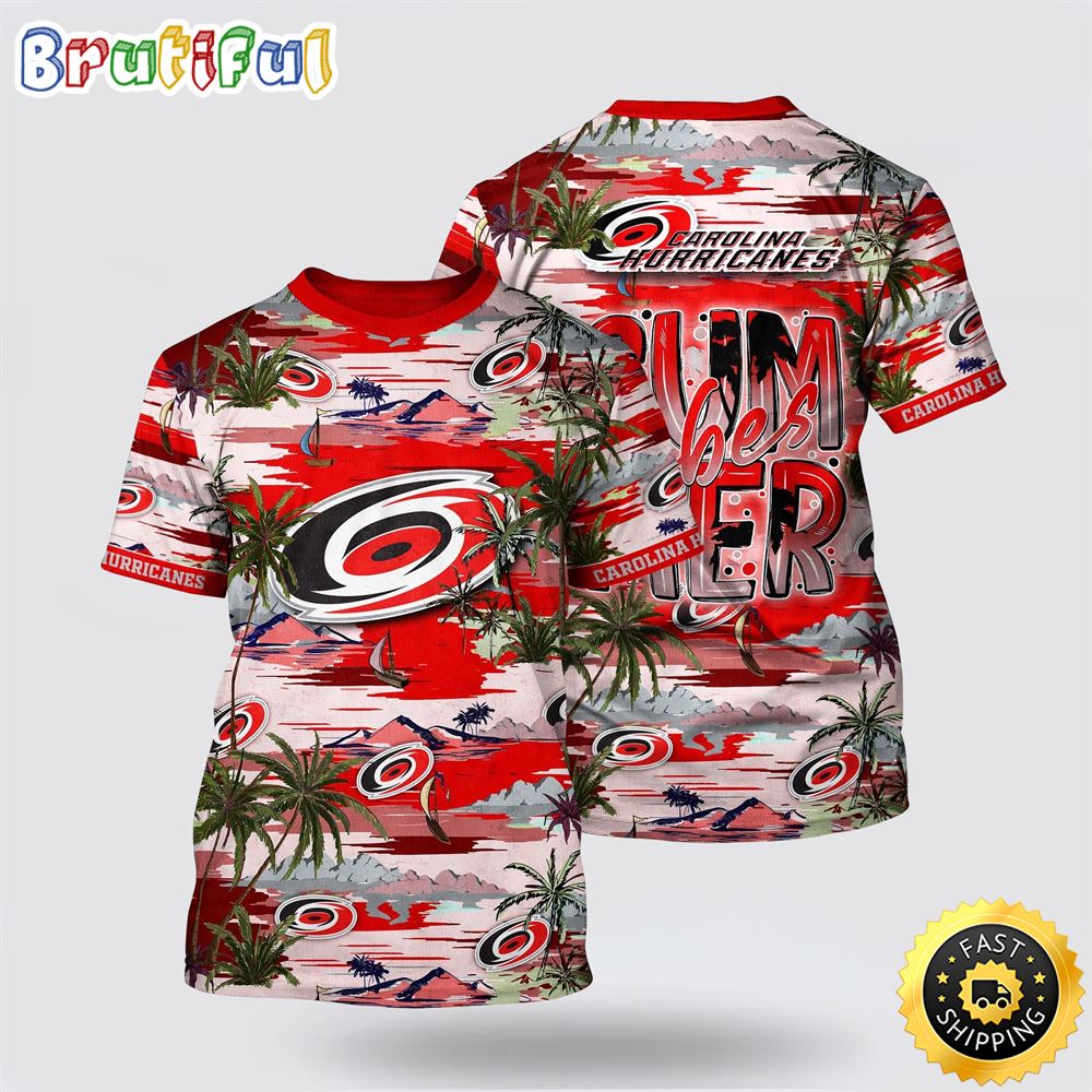 NHL Carolina Hurricanes All Over Print T Shirt Tropical Desert Island Motif Summer T Shirt 1 obq8yc.jpg