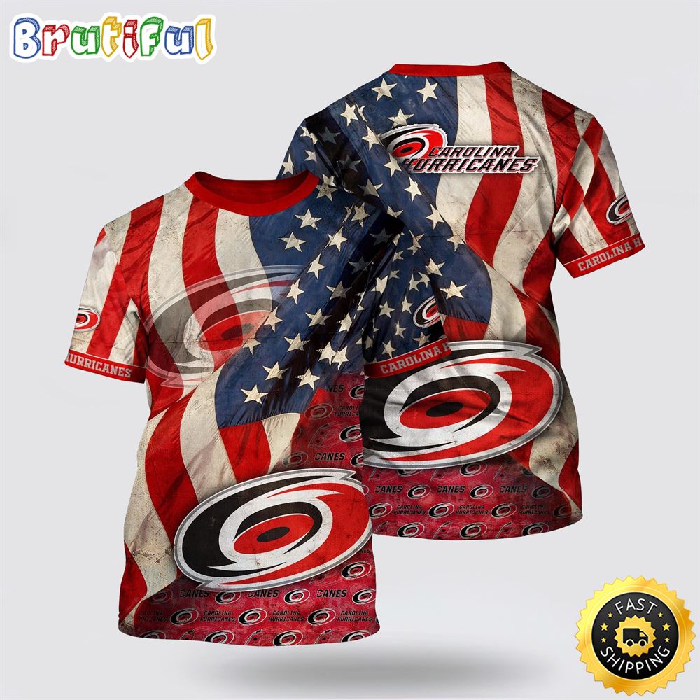 NHL Carolina Hurricanes All Over Print T Shirt With American Flag Pattern Summer T Shirt 1 lqovdj.jpg