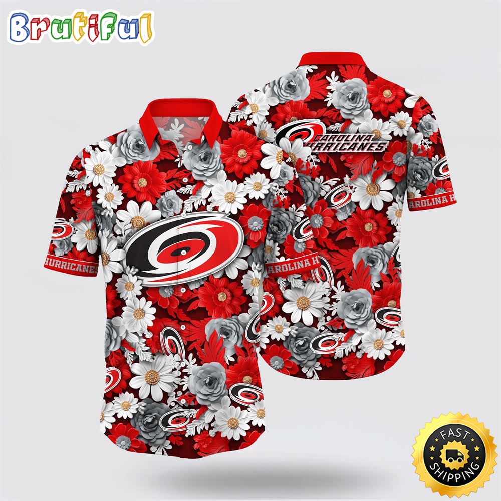 NHL Carolina Hurricanes Hawaiian Shirt Tropical Begonia Flower Pattern Summer Hawaiian Shirt 1 aebwzy.jpg