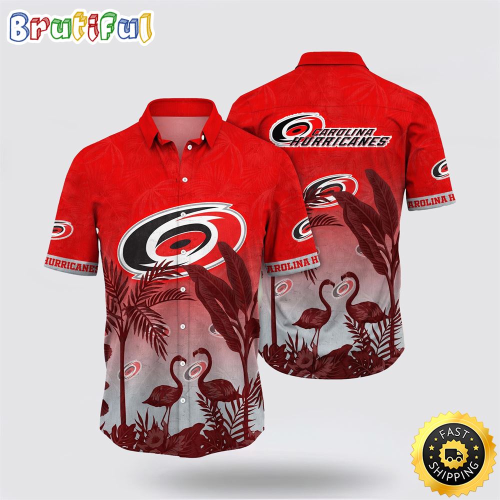 NHL Carolina Hurricanes Hawaiian Shirt Tropical Flamingo Pattern Summer Hawaiian Shirt 1 m9gqvh.jpg