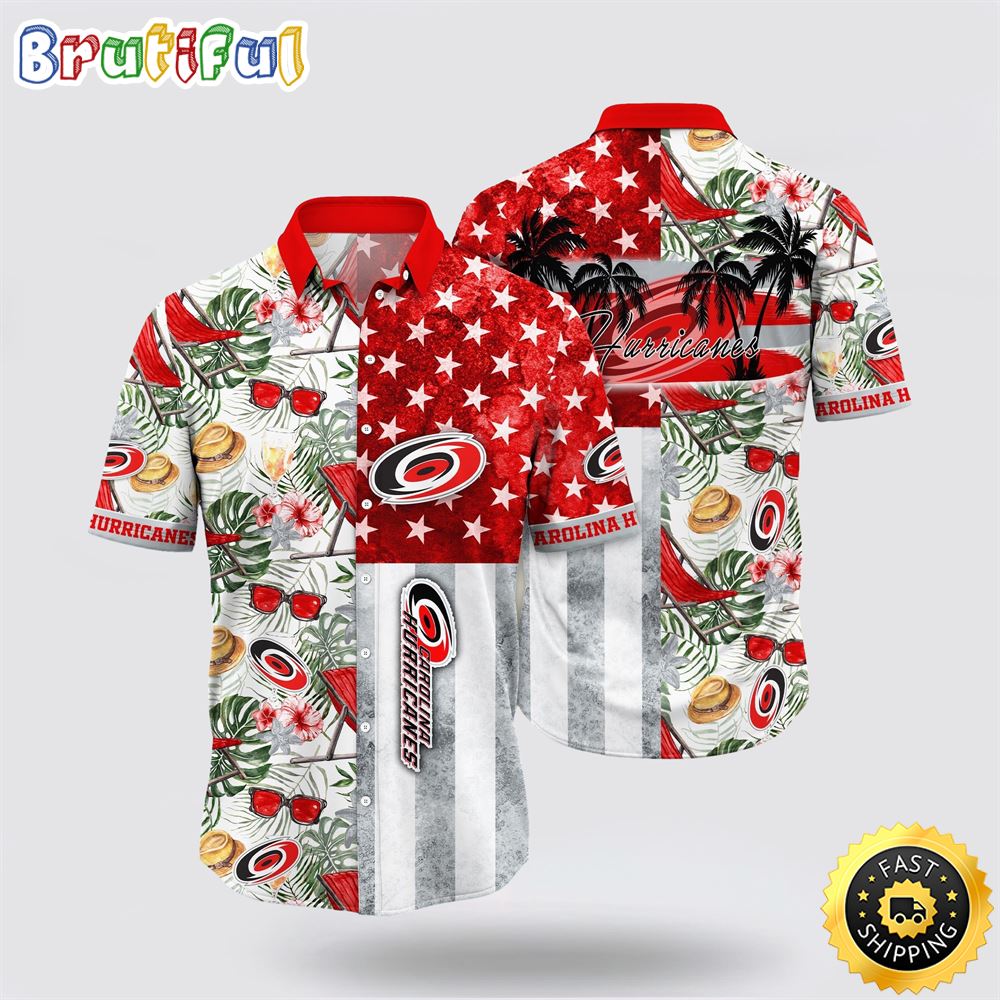 NHL Carolina Hurricanes Hawaiian Shirt Tropical Hat And Glasses Pattern Summer Hawaiian Shirt 1 jvczdh.jpg
