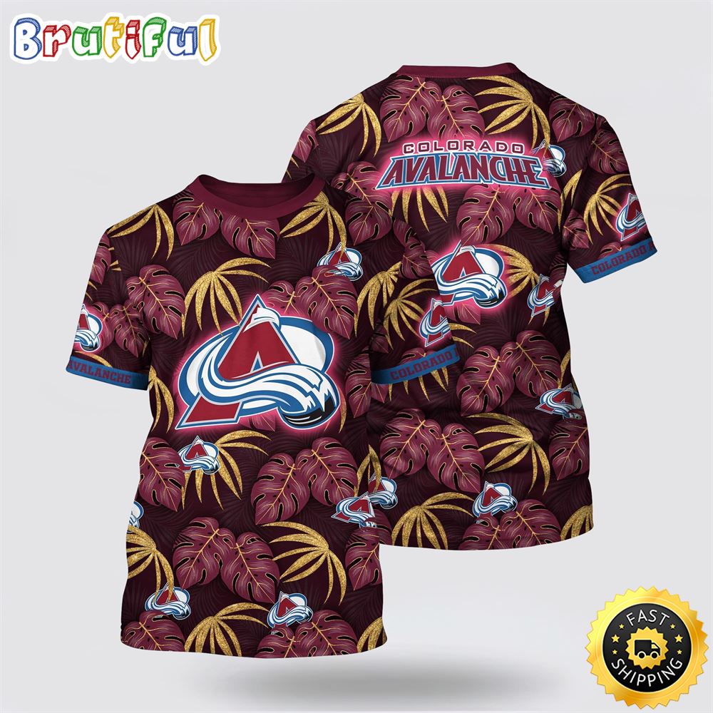 NHL Colorado Avalanche All Over Print T Shirt Tropical Motifs Summer T Shirt 1 mcx5ec.jpg