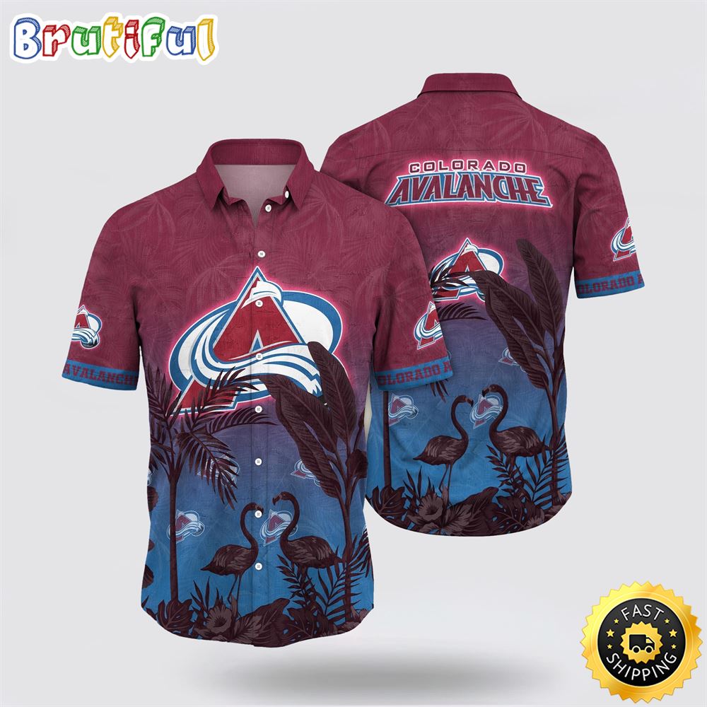 NHL Colorado Avalanche Hawaiian Shirt Tropical Flamingo Pattern Summer Hawaiian Shirt 1 fskhde.jpg