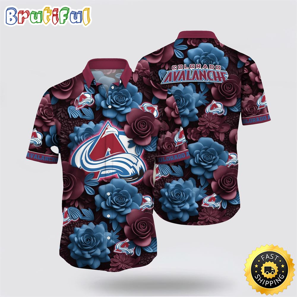 NHL Colorado Avalanche Hawaiian Shirt Tropical Rose Pattern Summer Hawaiian Shirt 1 wefqlk.jpg