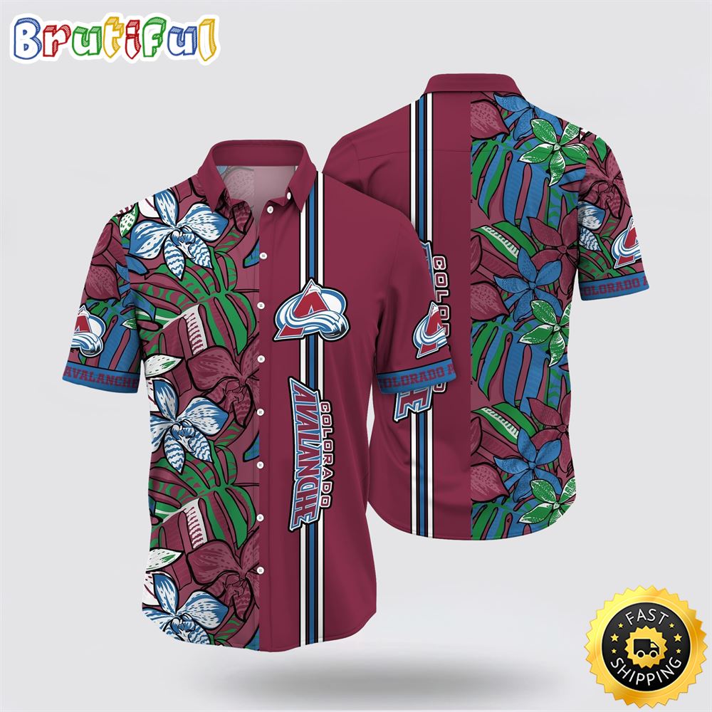 NHL Colorado Avalanche Hawaiian Shirt Tropical Tropical Forest Floral Pattern Summer Hawaiian Shirt 1 rpbkzu.jpg