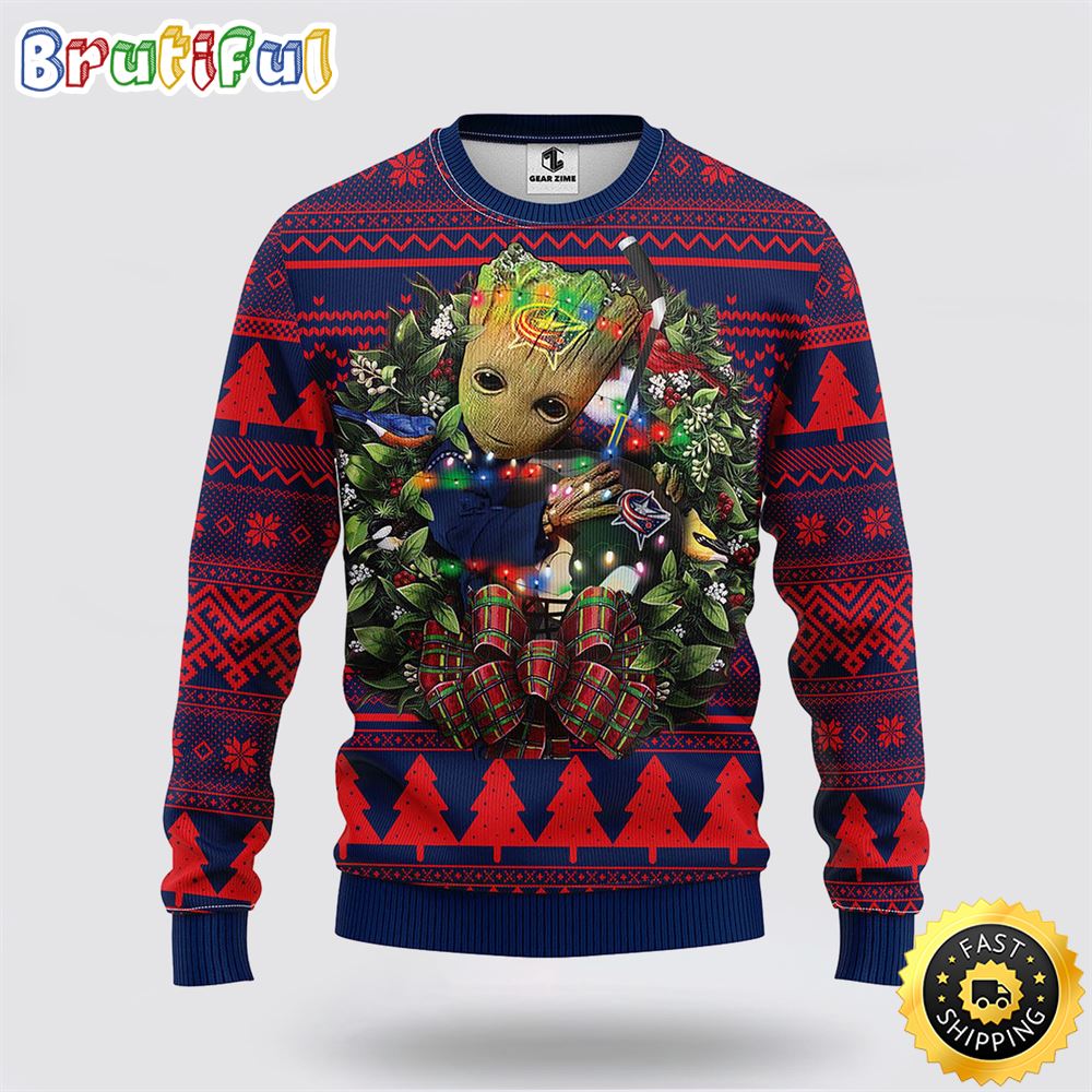 NHL Columbus Blue Jackets Ugly Sweater Groot Christmas Sweater pfjsnq.jpg