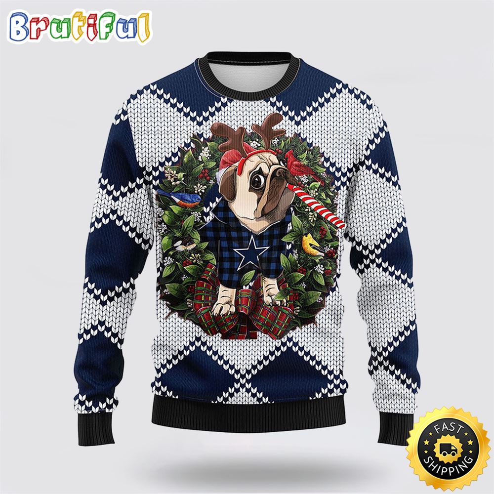 NHL Dallas Cowboys Ugly Sweater Pub Dog Ugly Christmas Sweater az19tq.jpg