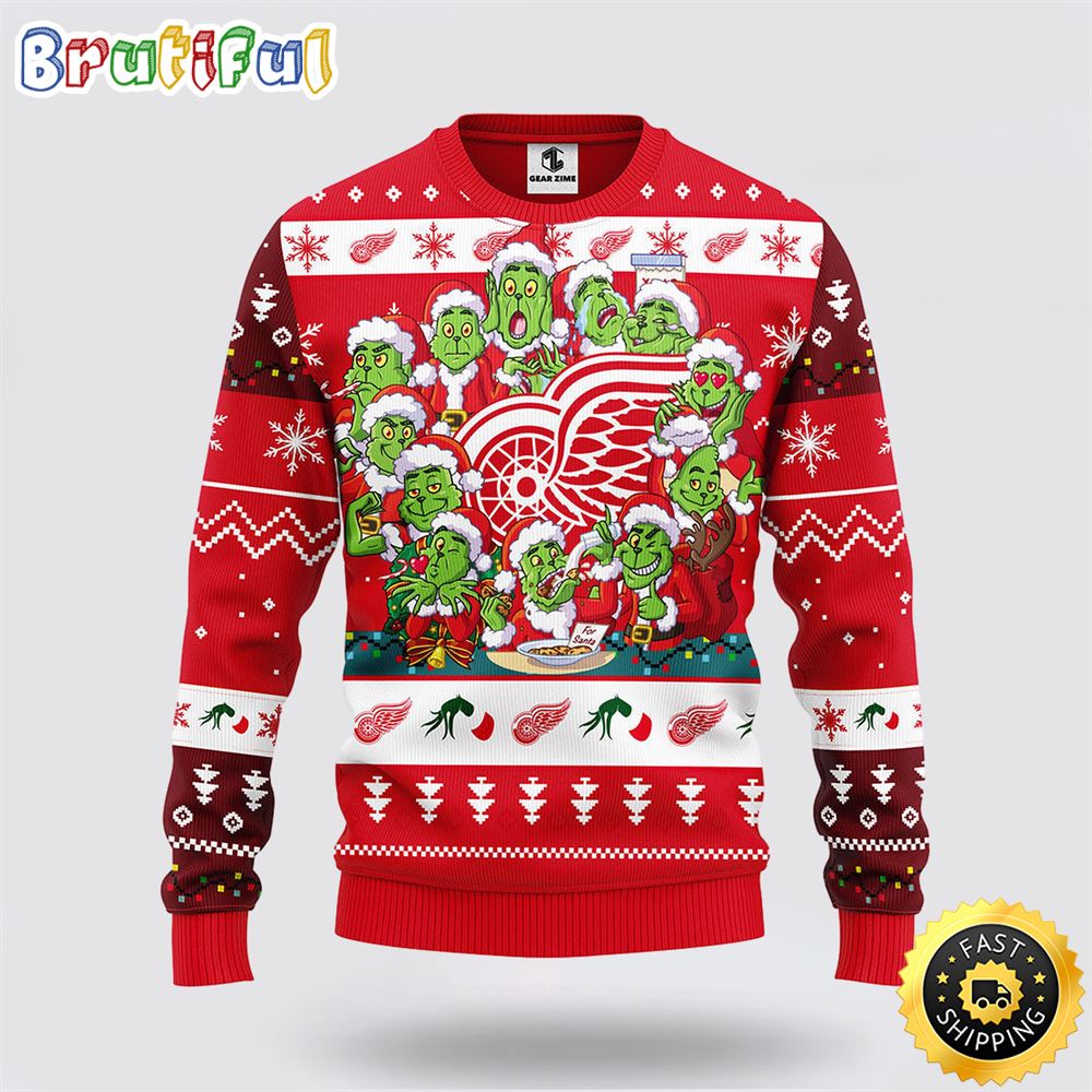 NHL Detroit Red Wings Ugly Sweater 12 Expressions Of Grinch During The Christmas Season Sweater oyyw8i.jpg