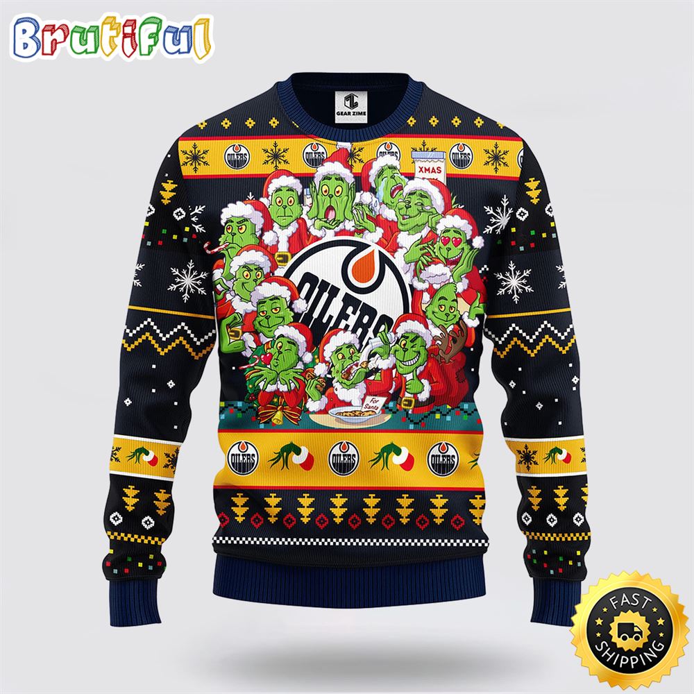 NHL Edmonton Oilers Ugly Sweater 12 Expressions Of Grinch During The Christmas Season Sweater vaublv.jpg