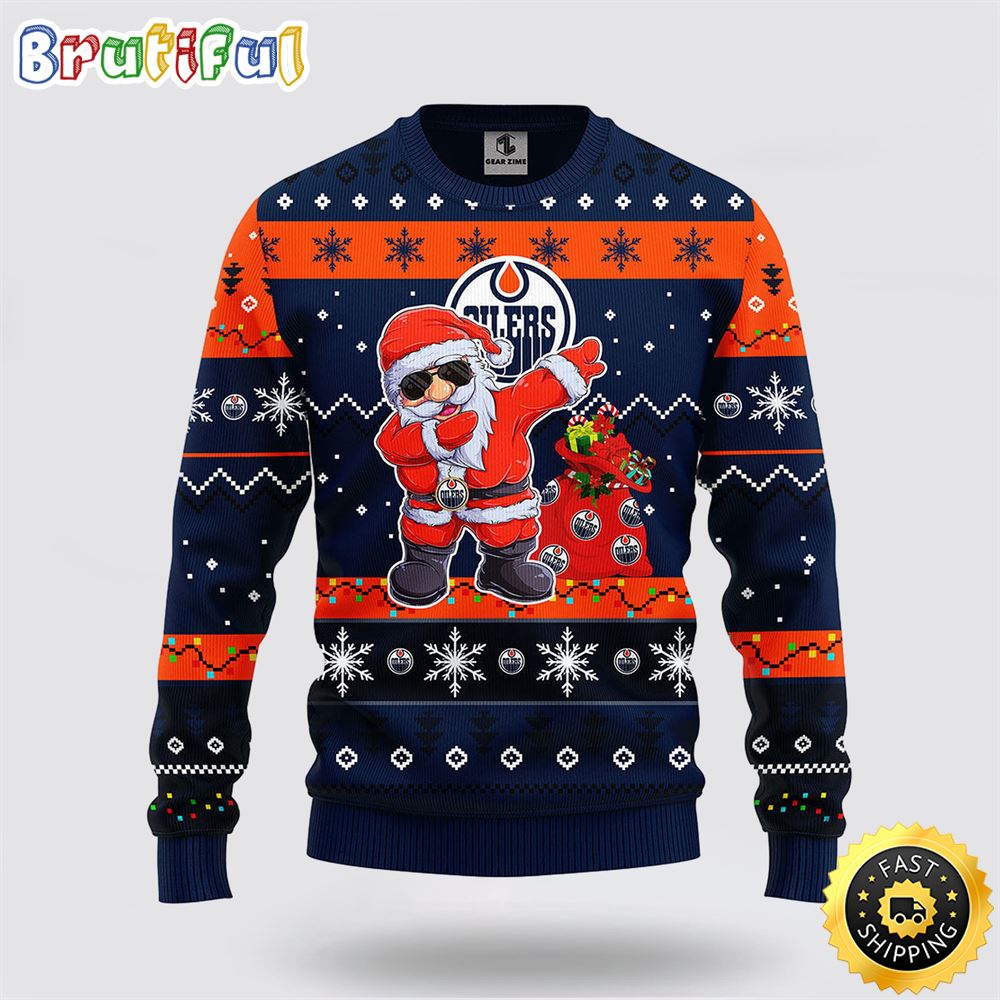 NHL Edmonton Oilers Ugly Sweater Santa Claus Ugly Christmas Sweater drommy.jpg