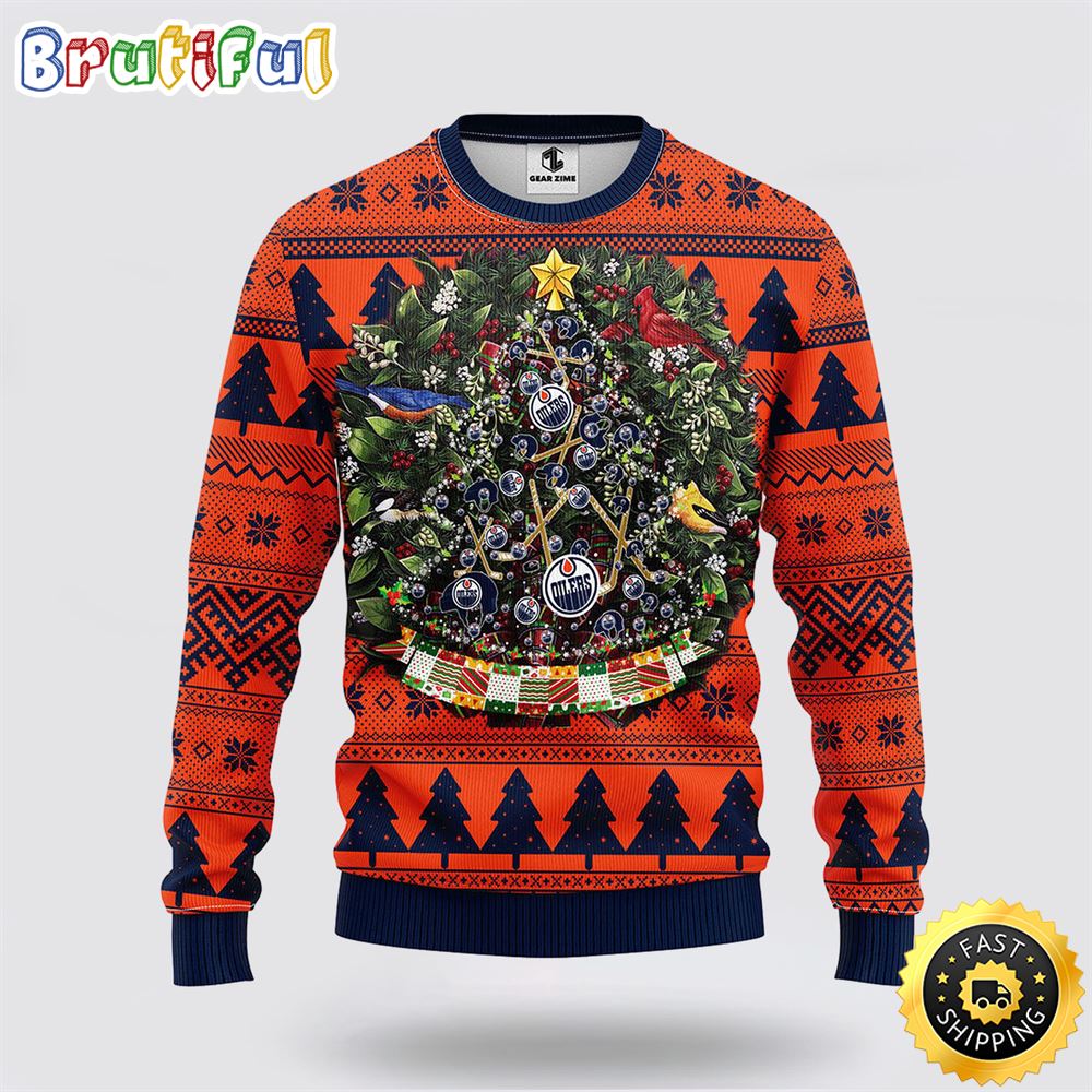 NHL Edmonton Oilers Ugly Sweater Tree Ball Ugly Christmas Sweater jigjjp.jpg