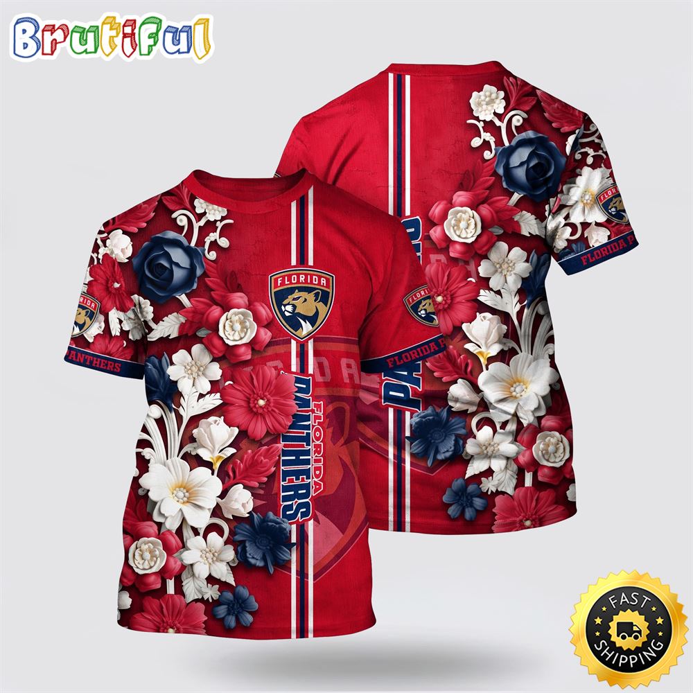 NHL Florida Panthers All Over Print T Shirt Tropical Hepatica Floral Pattern Summer T Shirt 1 tr6wzf.jpg