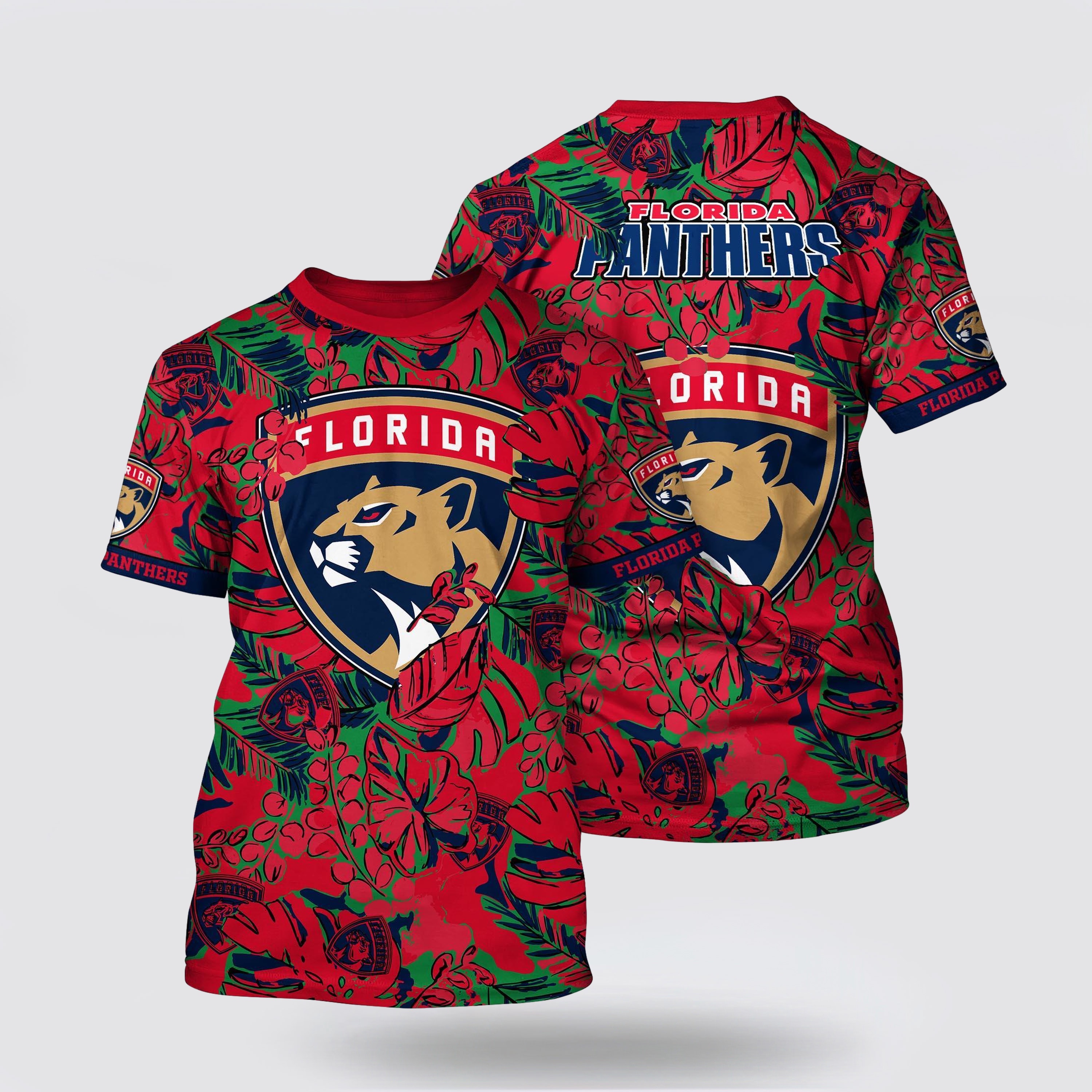 NHL Florida Panthers All Over Print T Shirt Tropical Leaf Pattern Summer T Shirt 1 h6oa6a.jpg