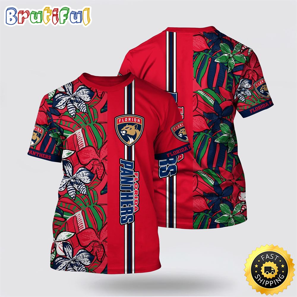 NHL Florida Panthers All Over Print T Shirt Tropical Tropical Forest Floral Pattern Summer T Shirt 1 x55ewz.jpg