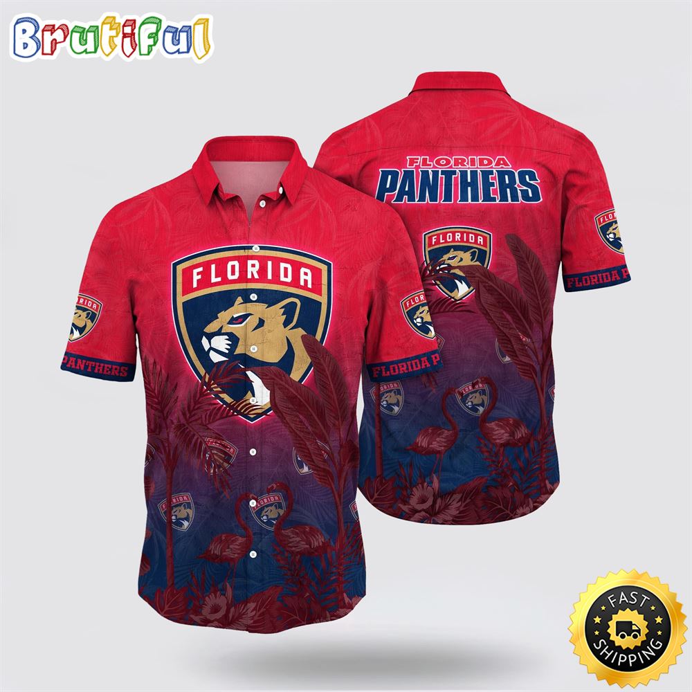 NHL Florida Panthers Hawaiian Shirt Tropical Flamingo Pattern Summer Hawaiian Shirt 1 it2qth.jpg