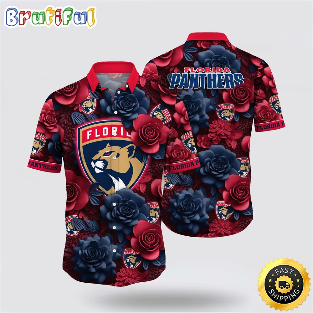 NHL Florida Panthers Hawaiian Shirt Tropical Rose Pattern Summer Hawaiian Shirt 1 wb8a1g.jpg