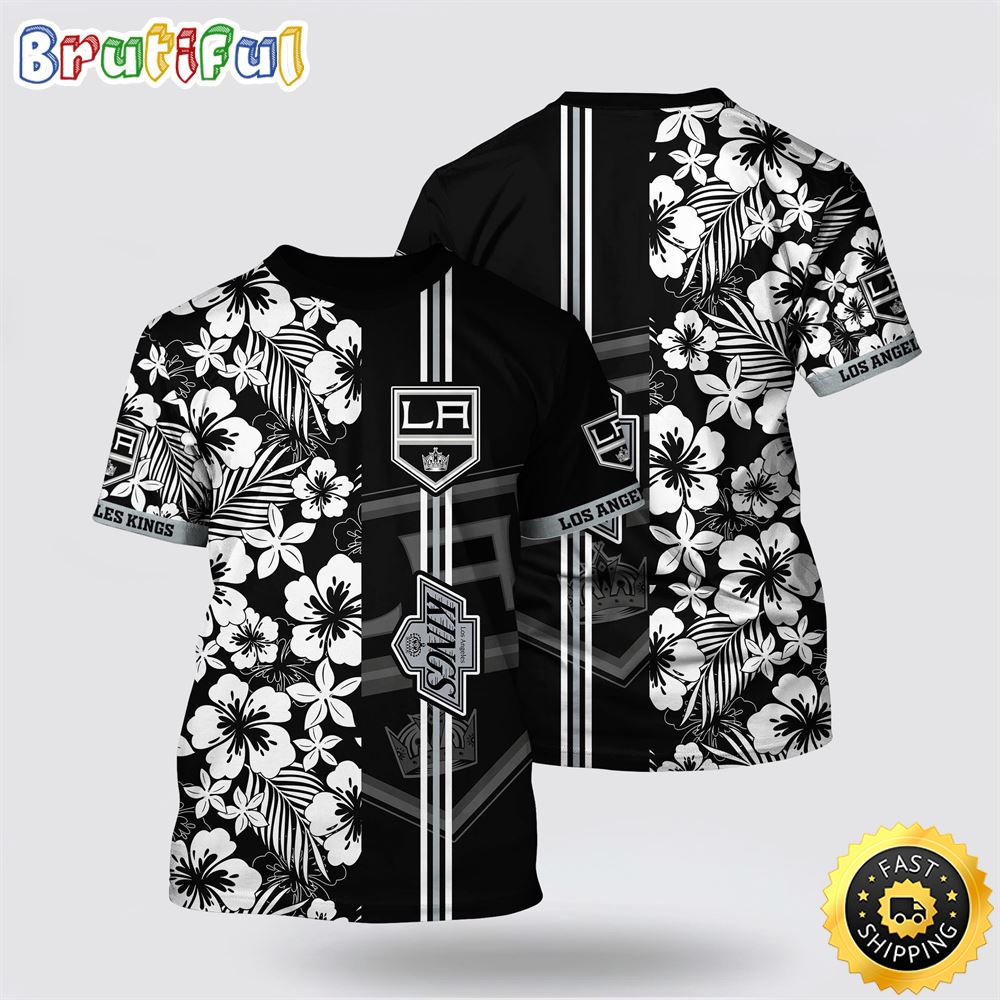 NHL Los Angeles Kings All Over Print T Shirt Tropical Apricot Blossom Pattern Summer T Shirt 1 wgm9ga.jpg