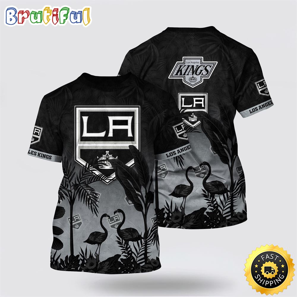 NHL Los Angeles Kings All Over Print T Shirt Tropical Flamingo Pattern Summer T Shirt 1 tyg0jw.jpg