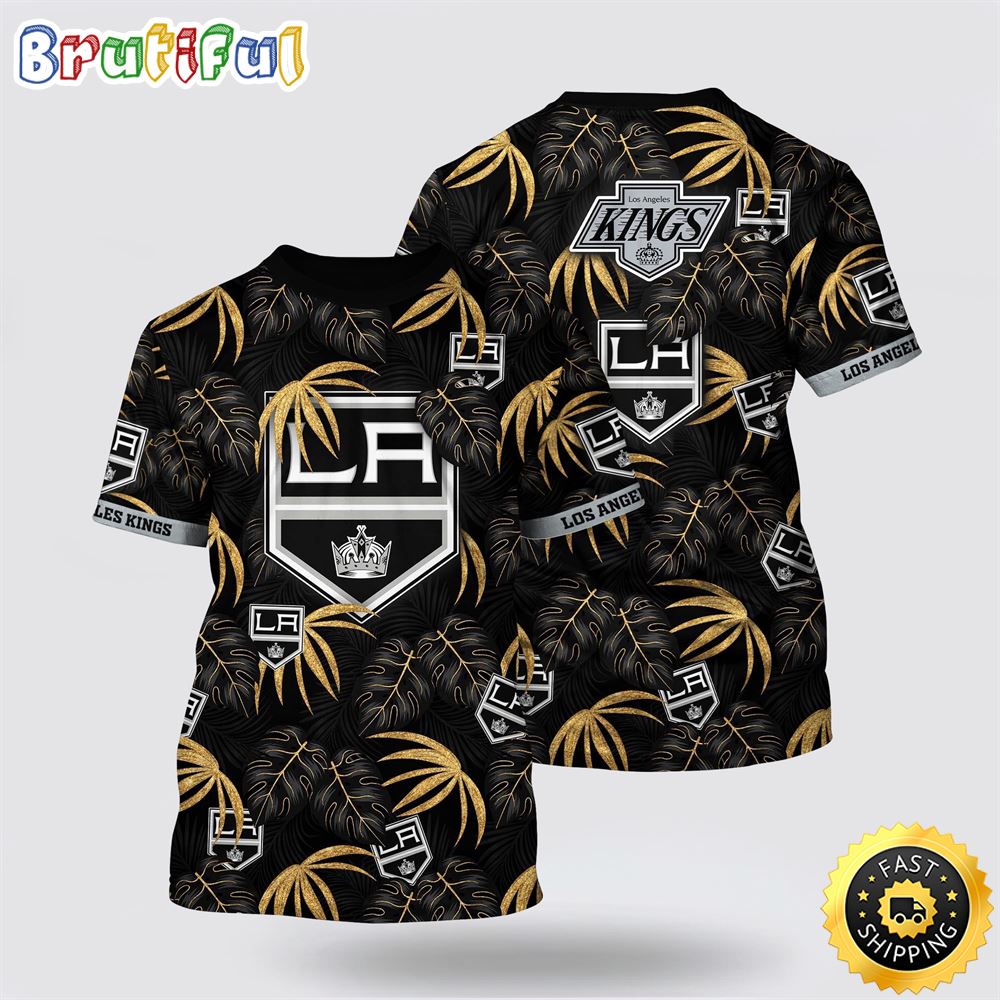 NHL Los Angeles Kings All Over Print T Shirt Tropical Motifs Summer T Shirt 1 anr8w9.jpg
