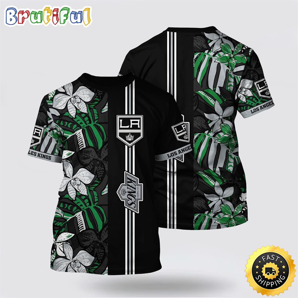 NHL Los Angeles Kings All Over Print T Shirt Tropical Tropical Forest Floral Pattern Summer T Shirt 1 qjdejp.jpg