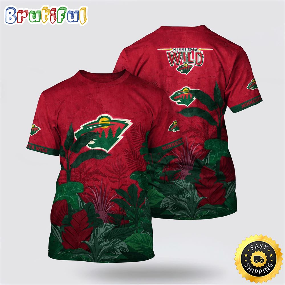 NHL Minnesota Wild All Over Print T Shirt Tropical Forest Motifs Summer T Shirt 1 uyqfaj.jpg