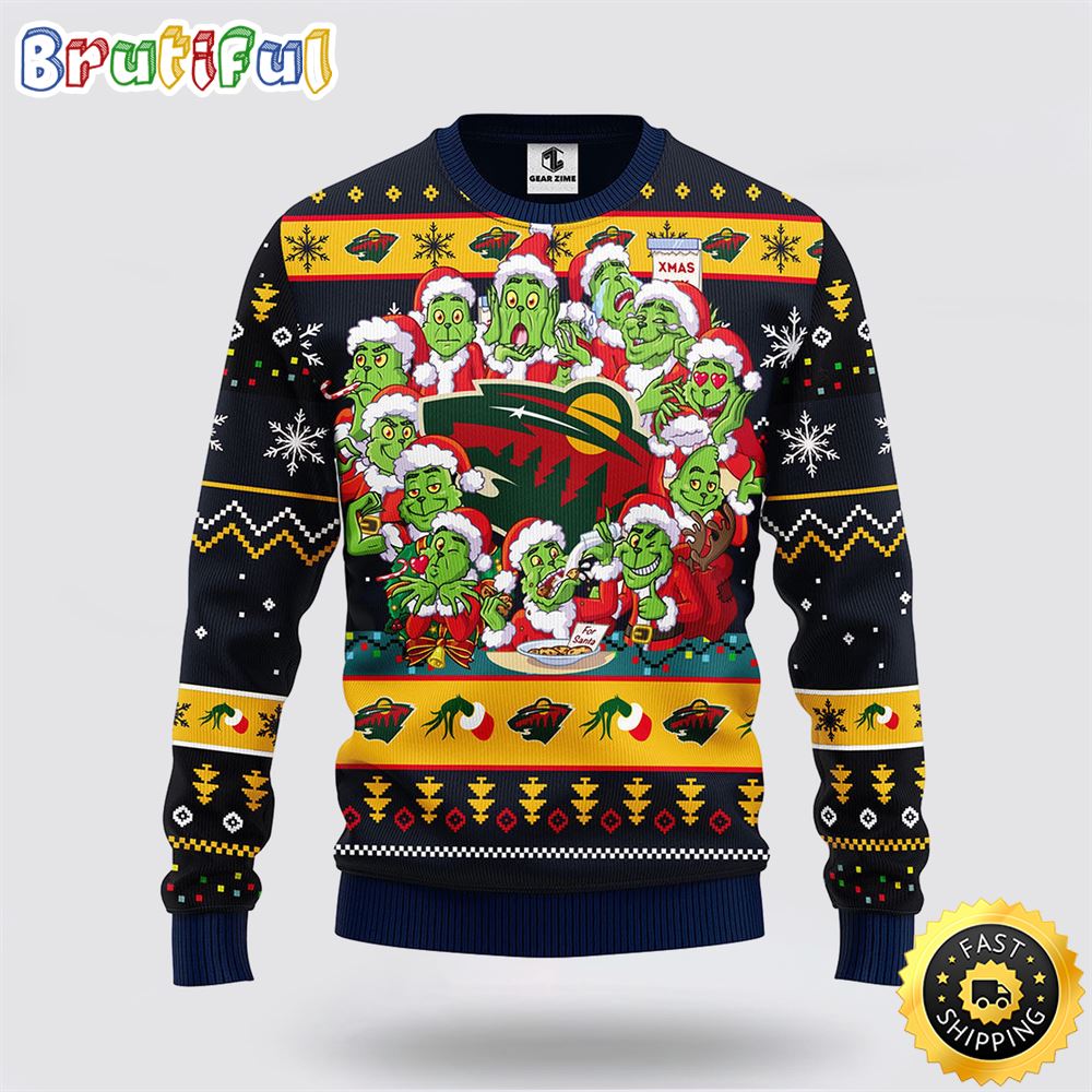 NHL Minnesota Wild Ugly Sweater 12 Expressions Of Grinch During The Christmas Season Sweater kgdbam.jpg