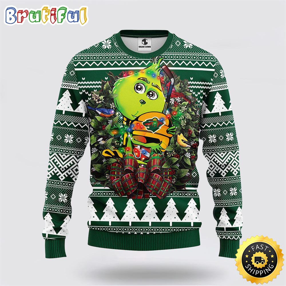 NHL Minnesota Wild Ugly Sweater Grinch Hug Ugly Christmas Sweater hppg2t.jpg