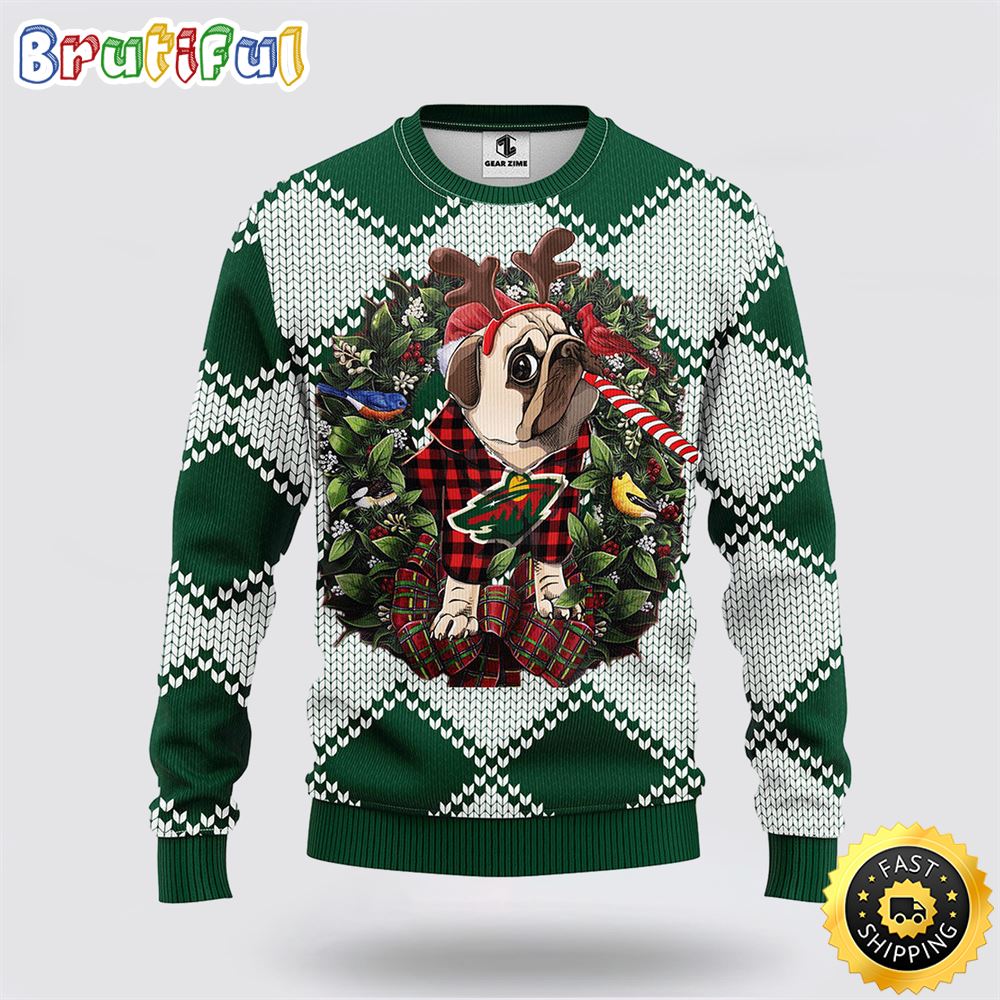 NHL Minnesota Wild Ugly Sweater Pub Dog Ugly Christmas Sweater b9rvhm.jpg