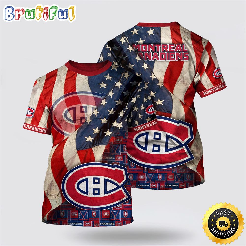 NHL Montreal Canadiens All Over Print T Shirt With American Flag Pattern Summer T Shirt 1 gjycme.jpg