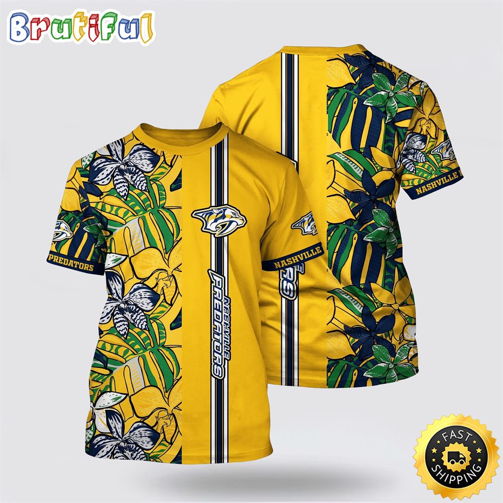 NHL Nashville Predators All Over Print T Shirt Tropical Tropical Forest Floral Pattern Summer T Shirt 1 rlsd7v.jpg