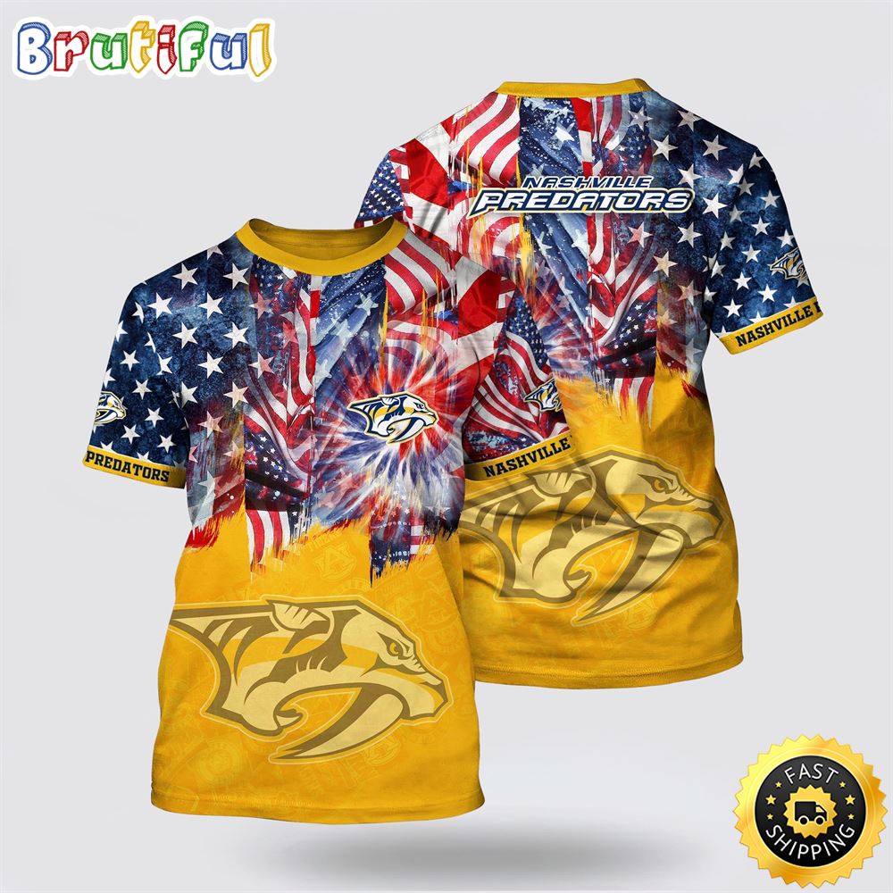 NHL Nashville Predators All Over Print T Shirt With American Independence Day Pattern Summer T Shirt 1 lqfdin.jpg