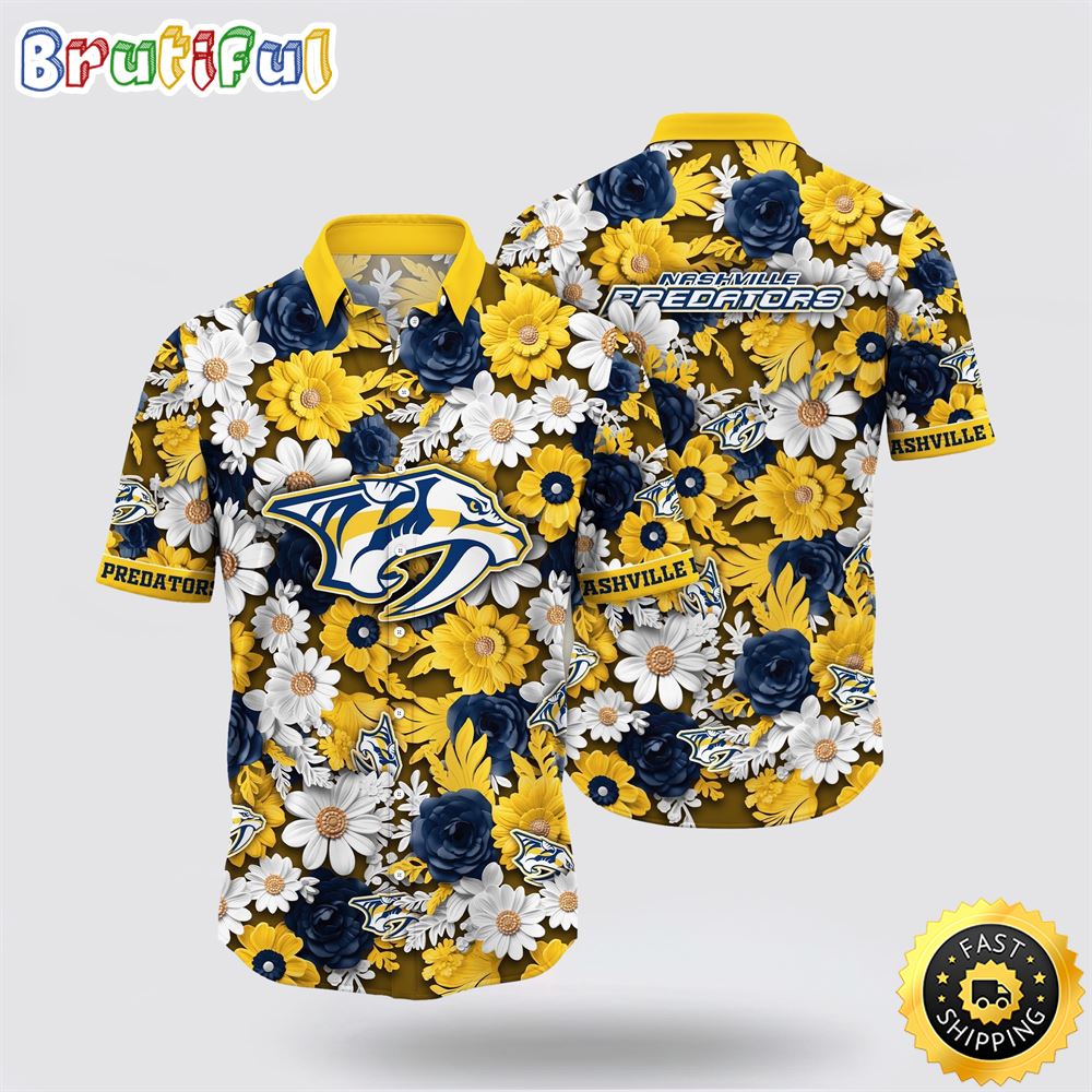 NHL Nashville Predators Hawaiian Shirt Tropical Begonia Flower Pattern Summer Hawaiian Shirt 1 qsoq0q.jpg