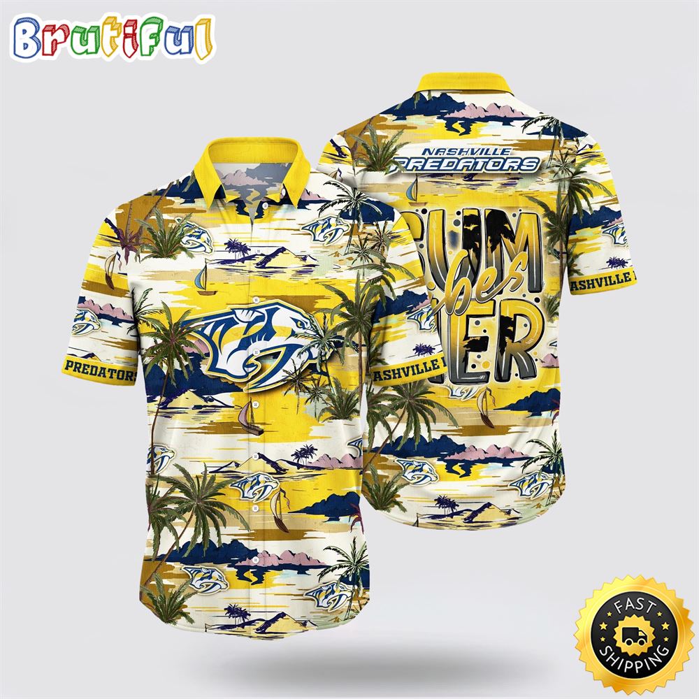 NHL Nashville Predators Hawaiian Shirt Tropical Desert Island Motif Summer Hawaiian Shirt 1 j5ezuq.jpg