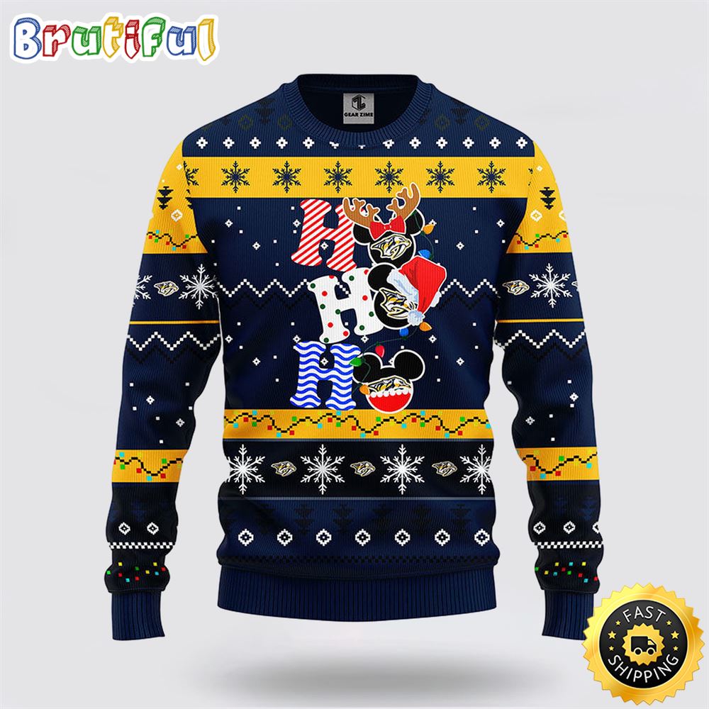 NHL Nashville Predators Ugly Sweater Hohoho Mickey Ugly Christmas Sweater dwtyyg.jpg