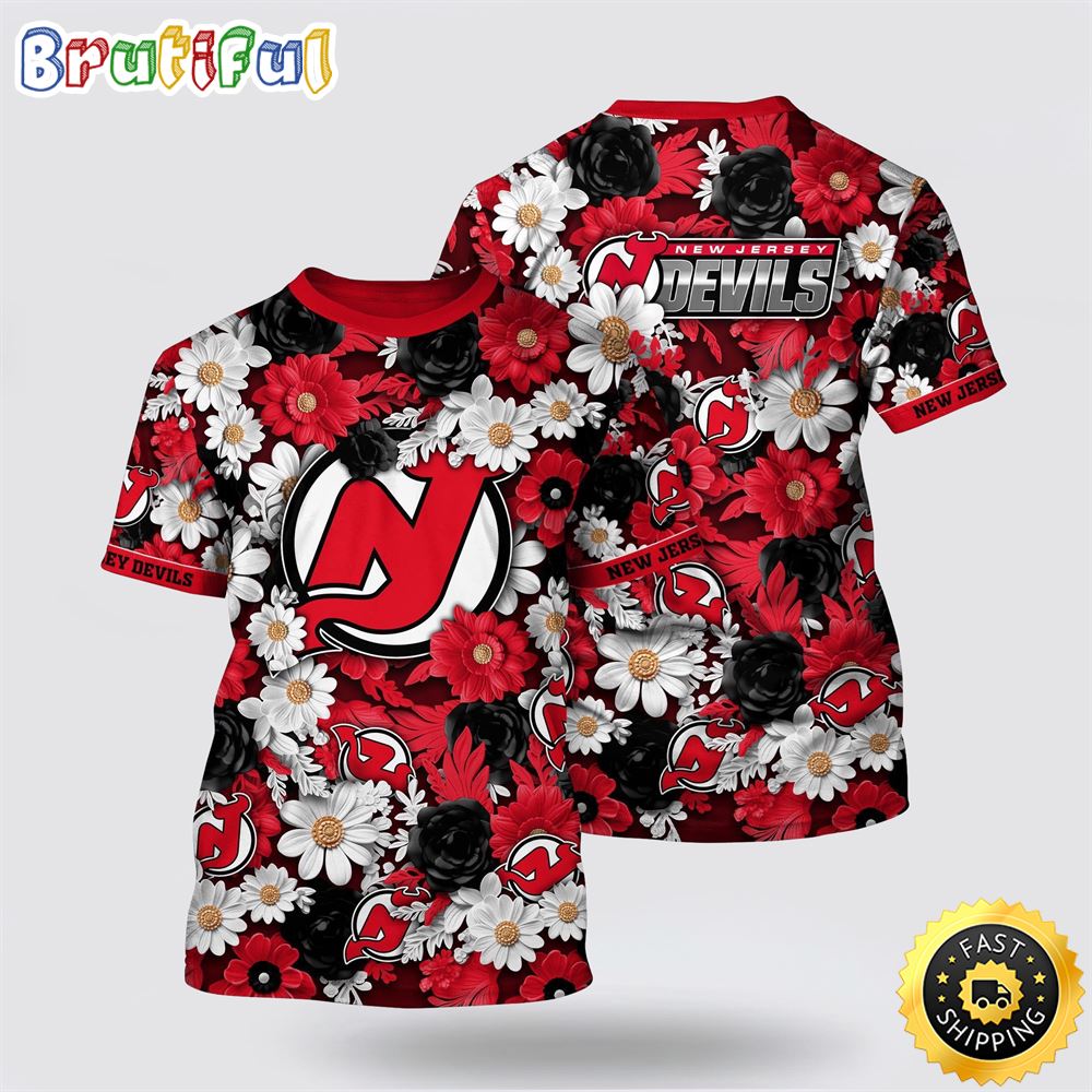 NHL New Jersey Devils All Over Print T Shirt Tropical Begonia Flower Pattern Summer T Shirt 1 jfqb5t.jpg