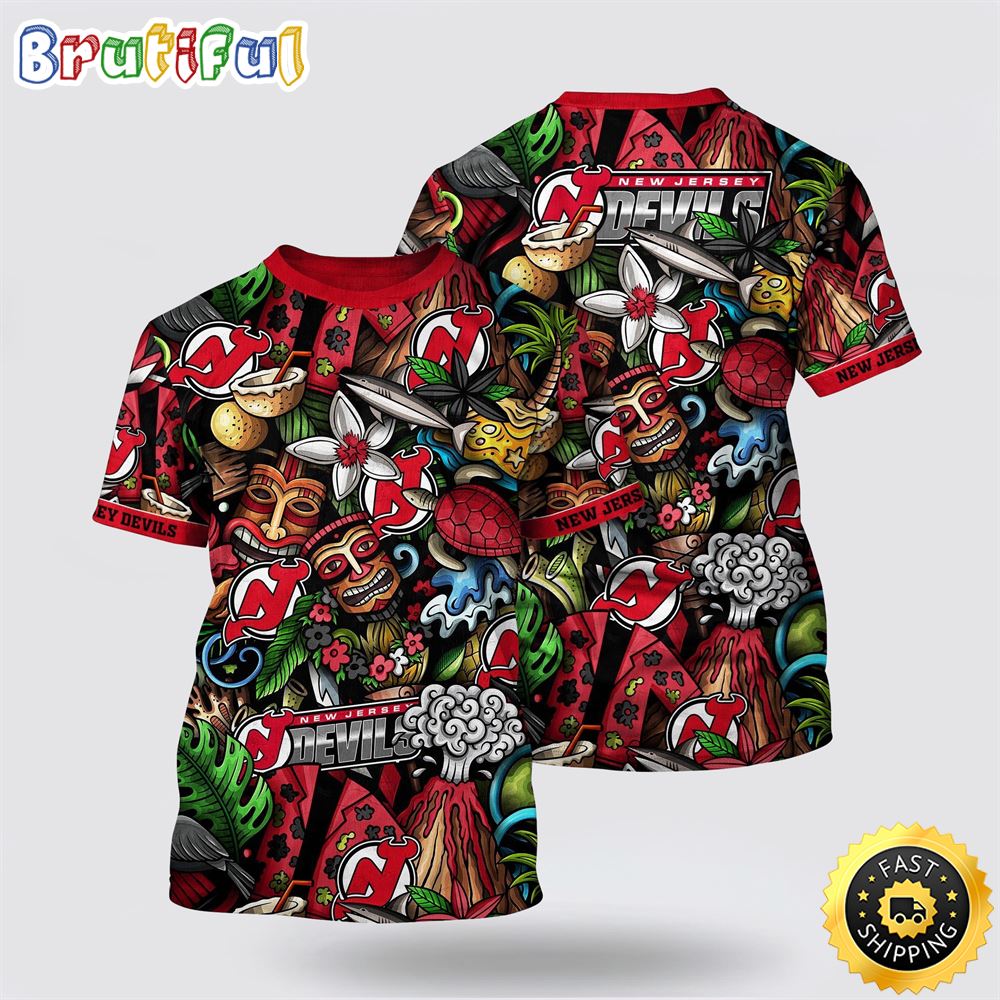 NHL New Jersey Devils All Over Print T Shirt Tropical Tiki Pattern Summer T Shirt 1 hukjxt.jpg