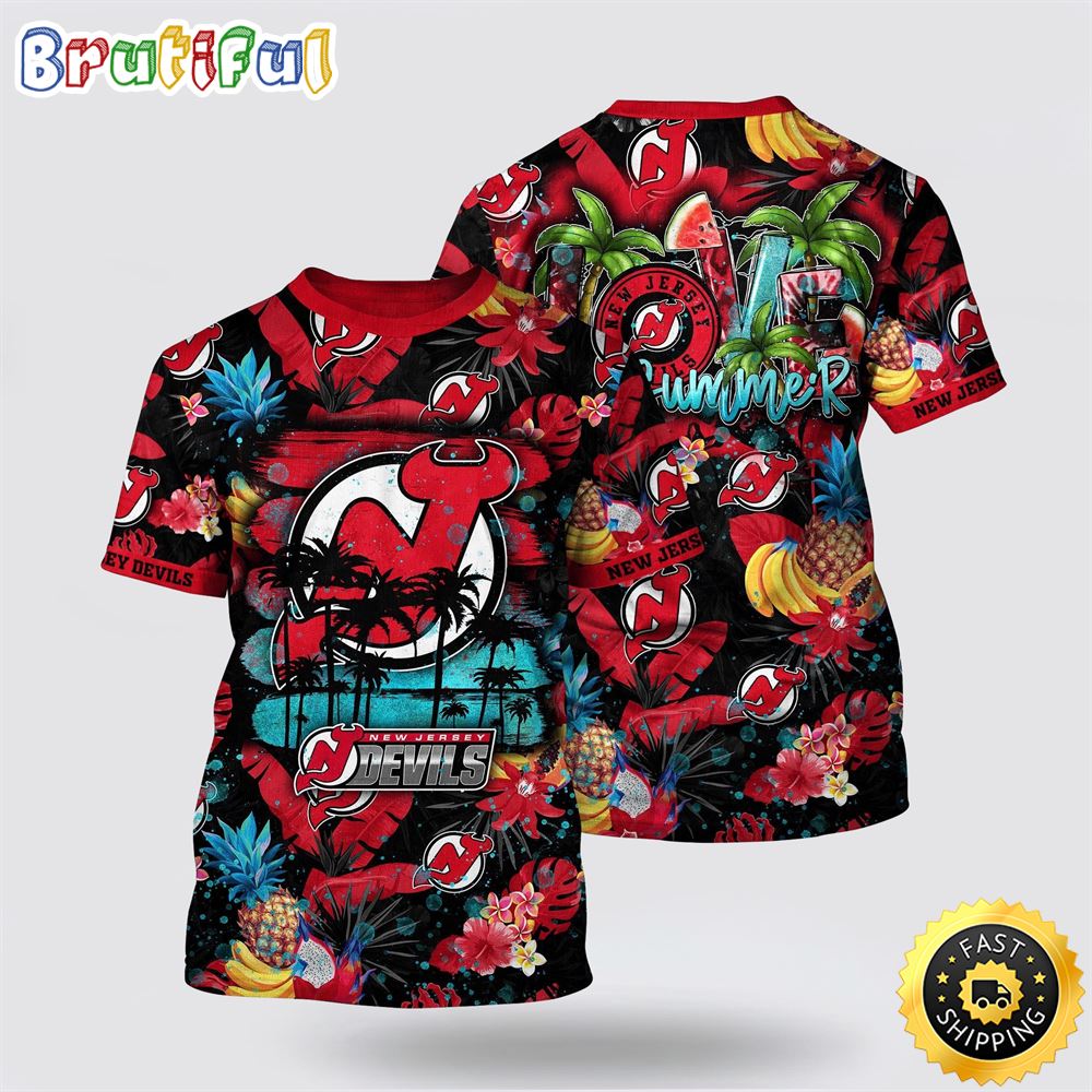 NHL New Jersey Devils All Over Print T Shirt With Tropical Fruits Summer T Shirt 1 alp0zj.jpg