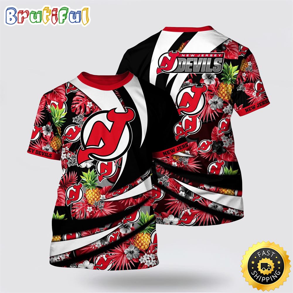 NHL New Jersey Devils All Over Print T Shirt With Tropical Pineapple Summer T Shirt 1 qtdtsp.jpg