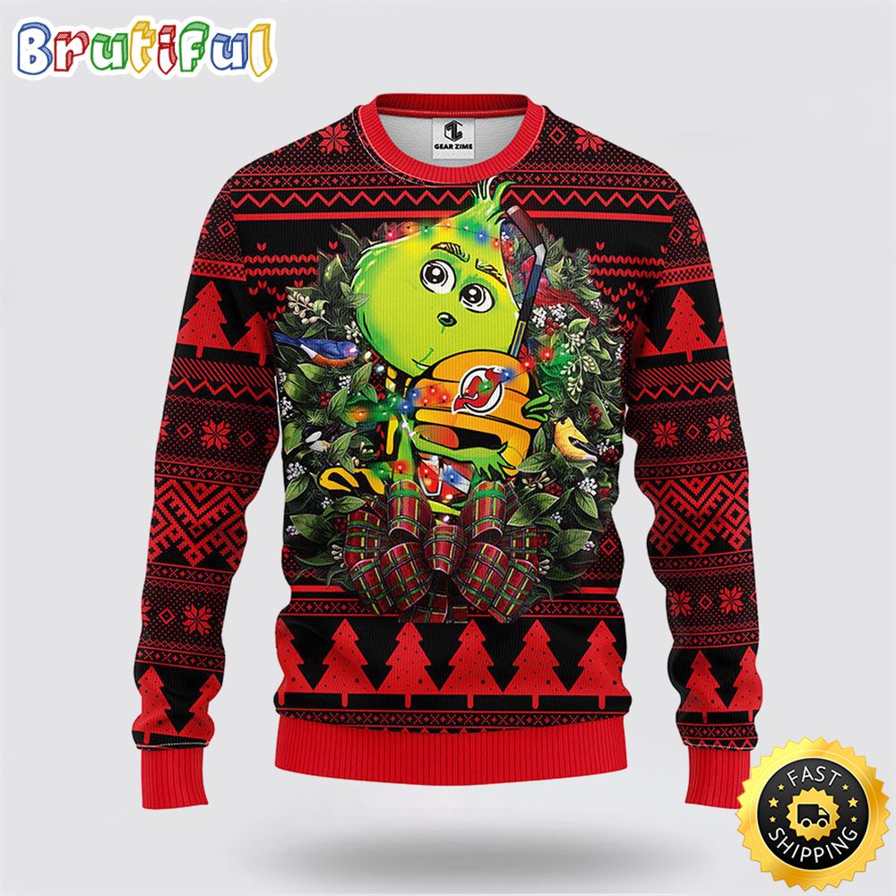 NHL New Jersey Devils Ugly Sweater Grinch Hug Ugly Christmas Sweater vmwwzw.jpg